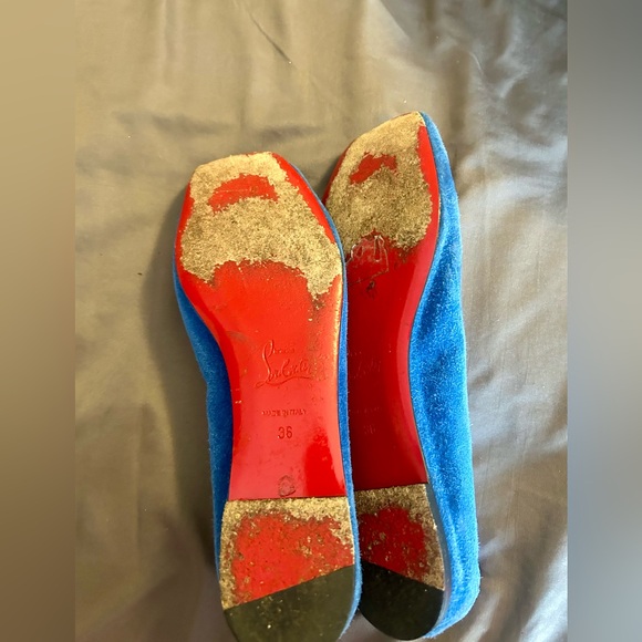Christian Louboutin Blue Suede Flats – Pre-Owned, Excellent Condition - Picture 3 of 7